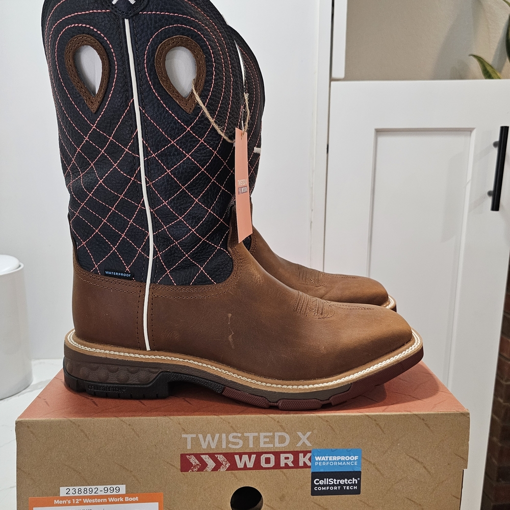 Twisted X Men's Brown Western Work Boots Soft Toe. - Picture 4 of 6